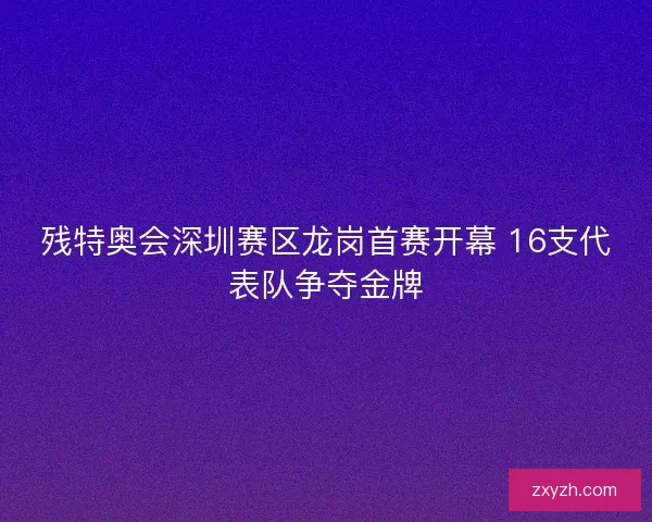 残特奥会深圳赛区龙岗首赛开幕 16支代表队争夺金牌